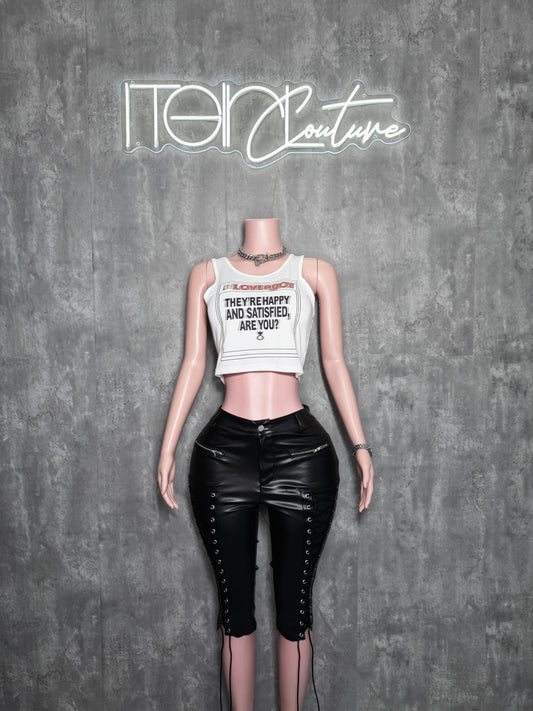 Lover Boy Faux Leather Capri Set